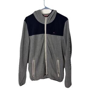 Tommy Hilfiger Fleece Mens Small Gray Full Zip Outdoor Jacket